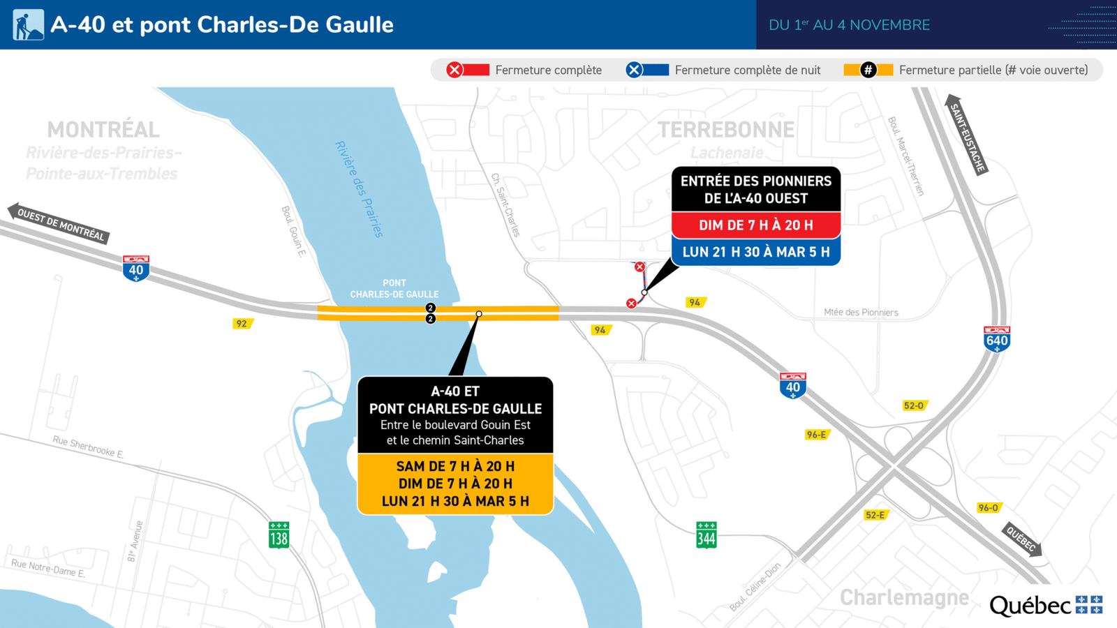 Fermetures majeures sur le pont Charles-De Gaulle : tout ce qu’il faut savoir pour circuler du 1er au 4 novembre