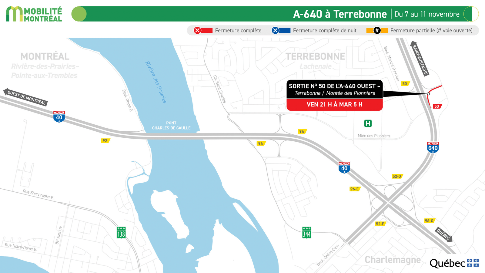 Entraves majeures sur le réseau autoroutier montréalais : ce qu’il faut savoir pour vos déplacements du 7 au 10 novembre